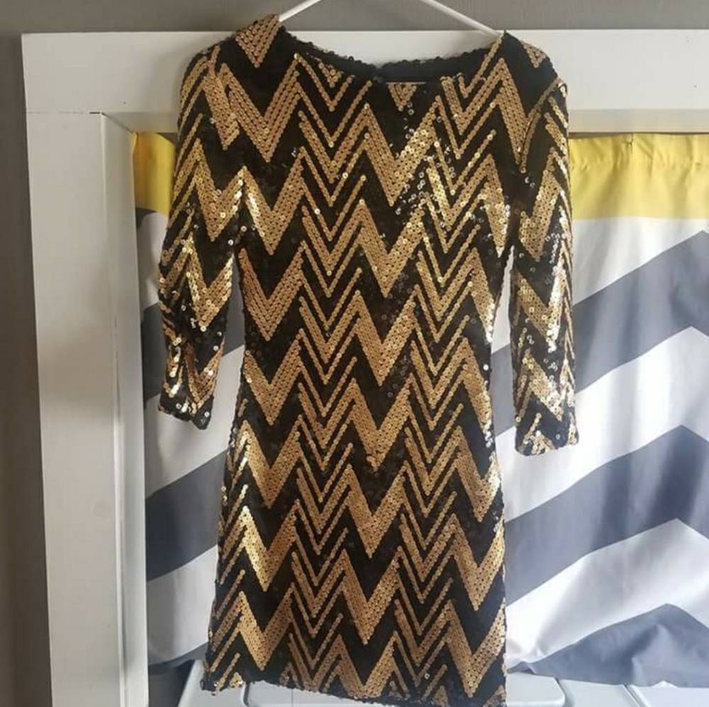 Sequin Long Sleeve Dress